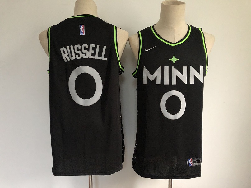 Men Minnesota Timberwolves #0 Russell Black Nike City Edition NBA Jerseys